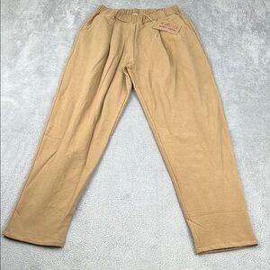 NEW The Simple Folk 2 Organic Cotton Womens Camel Brown Fleece Jogger Sweatpants